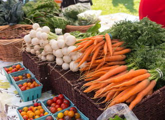 Organic produce at outdoor Farmers Market