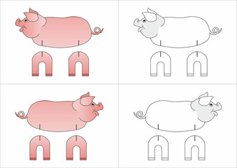 template toy pig made of paper