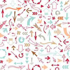 Seamless pattern with multi-colored arrows.