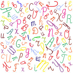 Chaotic spacing of the letters of the English alphabet.