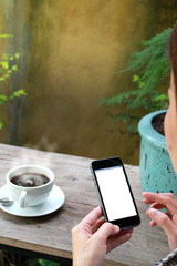 Mobile phone and coffee for business online