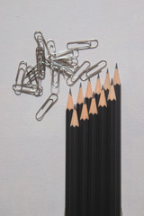 pencils and paperclips for drawing and paint