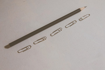pencils and paperclips for drawing and paint