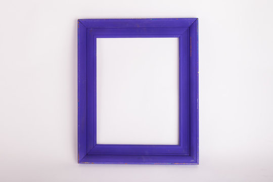 Purple picture frame on white background