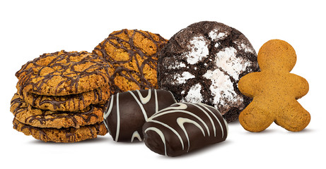 Cookies isolated on white background with clipping path