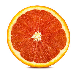 Juicy orange slices isolated on white background with clipping path
