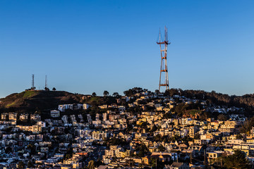 Twin peaks view at sunrise.