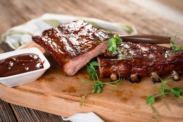Smoked Barbecue Pork Spare Ribs