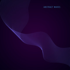 Abstract wave element for design. Stylized line art background. Vector illustration. Curved wavy line, smooth stripes.