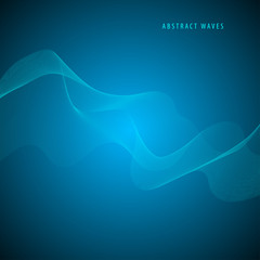 Abstract wave element for design. Stylized line art background. Vector illustration. Curved wavy line, smooth stripes.