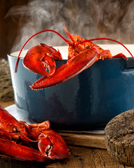 Lobster Steaming in a Pot