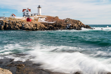 A wonderful lighthouse perched on an island in Maine.  - 193344135