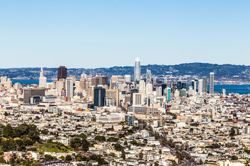 San Francisco downtown skyline view from Twin peaks.