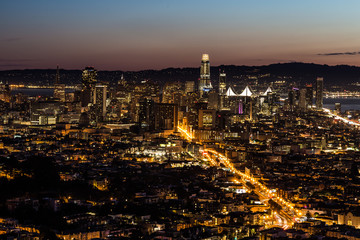 A gorgeous San Francisco downtown night view.