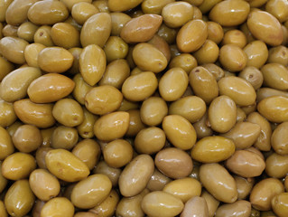 Pickled olives at a weekly market