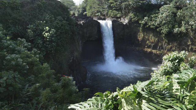 180p conformed to 30p slow motion shot rainbow falls at hilo on the big island of hawaii in the united states of america