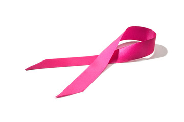 Pink satin breast cancer awareness ribbon