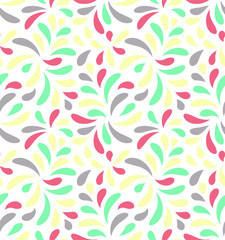 MODERN FLORAL SEAMLESS VECTOR PATTERN. DROP SHAPE NATURE BACKGROUND. LEAVES DECORATIVE TEXTURE.