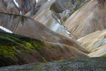 Volcanic mountains of Landmannalaugar in Fjallabak Nature Reserve. Iceland
