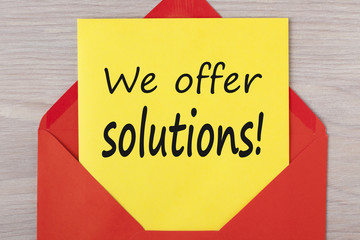 We offer solutions written on letter concept