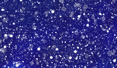 snowfall and stars backgrounds of evening time