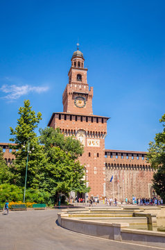 The Sforza Castle - Castello Sforzesco in Milan, Italy