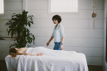 woman on a massage table