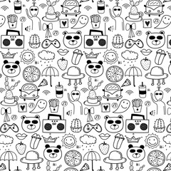 Pattern With Line Hand Drawn Doodle Lovely Background. Doodle Funny. Handmade Vector Illustration.