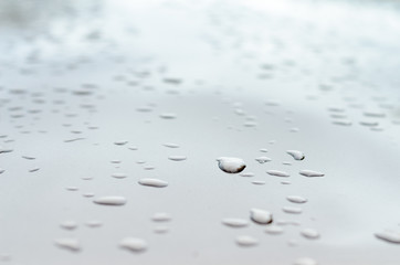 texture of a drop of water on a white glossy surface