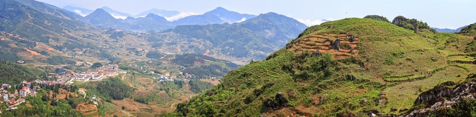 Panoram of Lao Cai mountains