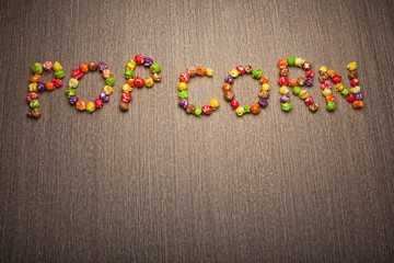 Sweet pop corn text 