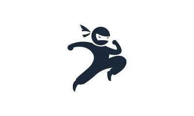 Fototapeta na wymiar Ninja Kids Character Logo 
