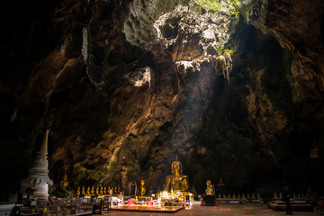 Buddha statue in the cave Thailand