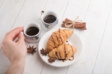 croissant and coffee
