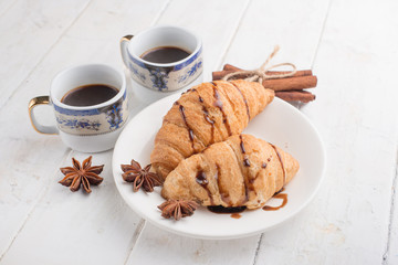 croissant and coffee