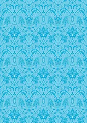Foto auf Glas Blue pattern for wallpaper. © matorini_atelier