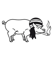 weed hanf joint cannabis rauchen drogen bekifft kiffen jamaika rasstalocken schwein seitlich süß niedlich comic cartoon lachen clipart