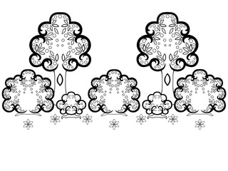 Flowers in the forest. Picture for coloring. coloring book for adult and older children