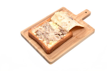 Coffin bread on white background    