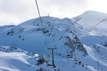 winter ski resort chairlift
