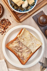 Coffin bread is a famous snack of Tainan in Taiwan. 