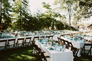 tables set up at an outdoor event