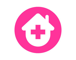 Obraz premium magenta health care house silhouette image vector icon logo