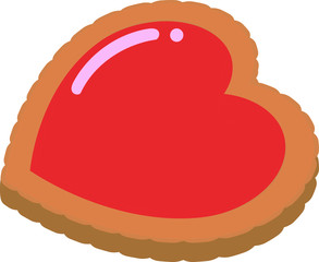 Red heart cookie.eps