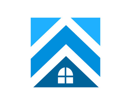 blue roof house housing home residence residential real estate image vector icon