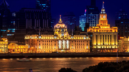 Fototapeta na wymiar Shanghai, China city skyline on the Huangpu River.
