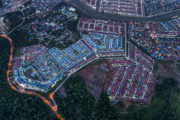 Batam township houses aerial view, Indonesia