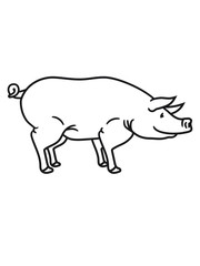 schwein seitlich süß niedlich comic cartoon lachen clipart