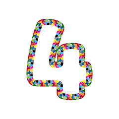 4 Block Puzzle Letter Logo Icon Design