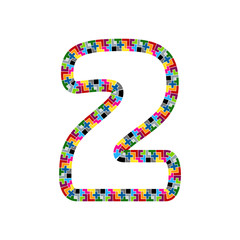 2 Block Puzzle Letter Logo Icon Design